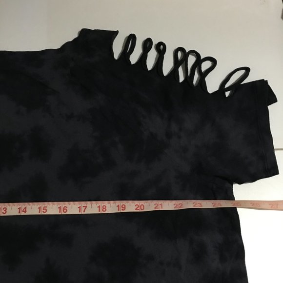 Torrid Soundgarden Gray/Black Tie-Dye Slashed Tee Shirt Plus Size 2 2X - Picture 7 of 8
